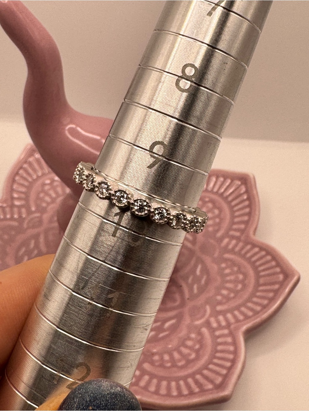 Freida Rothman-Sterling Silver Crystal Stacker Band, Sz 10